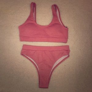 Scoop neck hi leg bikini